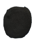 A pile of fine black powder, likely activated charcoal, carbon black, or pigment, photographed on a solid white background.