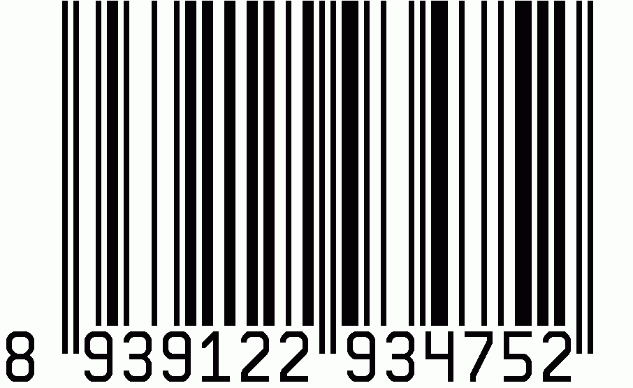 A black-and-white barcode with vertical bars and numeric digits printed along the bottom.