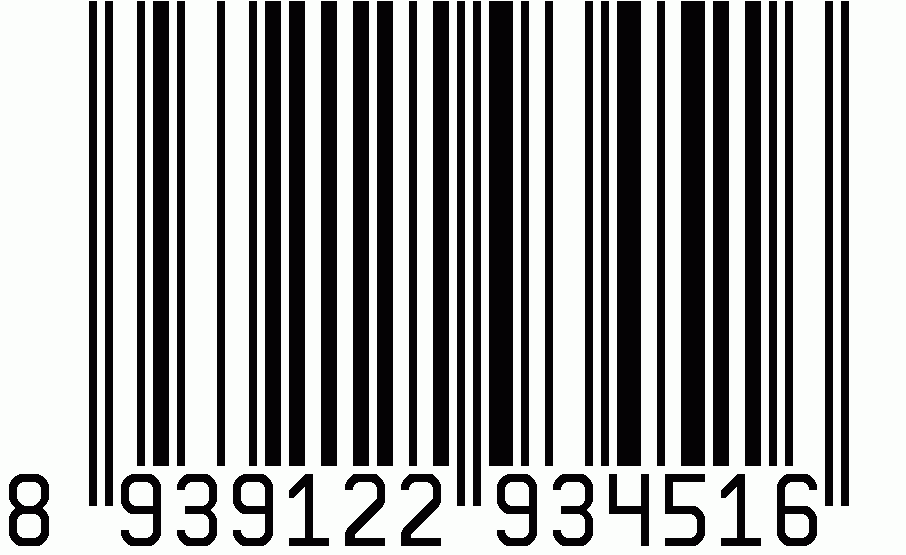 A black and white barcode with the numbers 8 939122 934516 printed below the vertical bars on a white background.